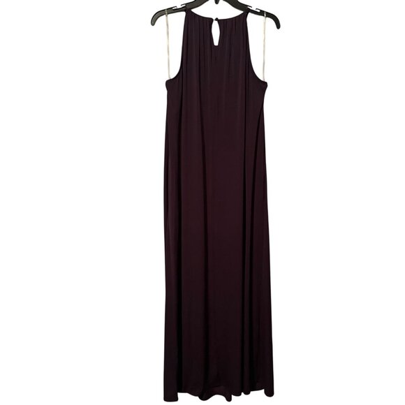 Cato Womens Purple Sleeveless Maxi Dress size Lrge With Decorative Beaded Neckli - Picture 9 of 12